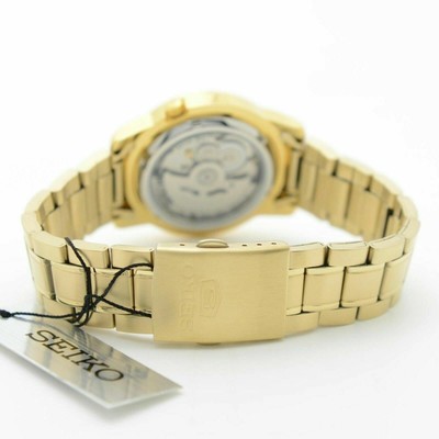 Pre-owned Seiko 5 Snkk20k1 Automatic Gold Tone Stainless Steel Analog Men's Watch