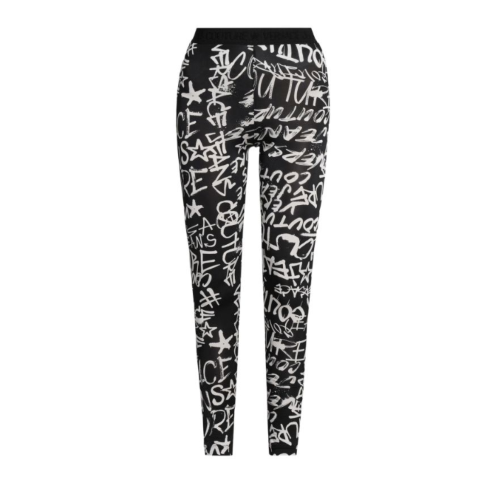 【関税&送料込】Versace Jeans Couture Leggings With Print NWT Versace Jeans Couture Graffiti Logo Leggings 42 (6