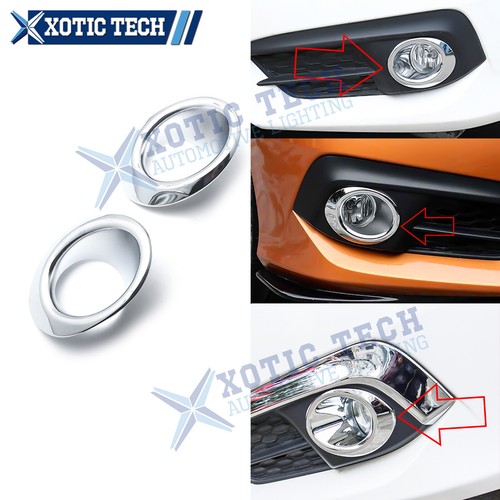 2Pcs Front Bumper Reflector Fog Lamp Bezel Surround For Honda Civic 10th 2016-18