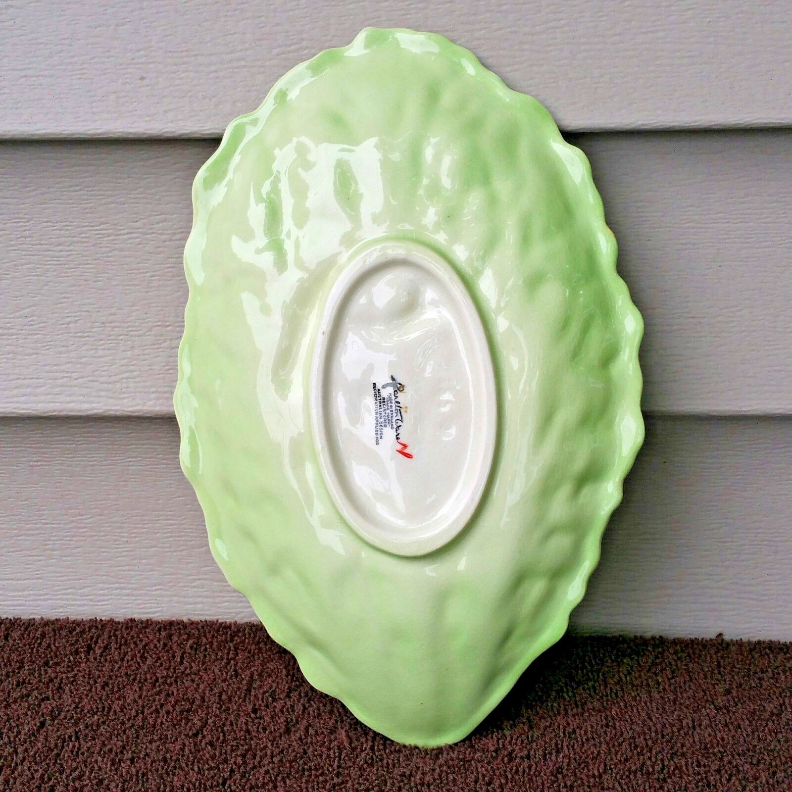 Vtg Carlton Ware Lobster Plate Lettuce Cabbage Leaf Salad Dessert Lunch England