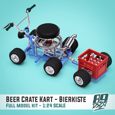 1:24/25 Scale Model Beer Crate Kart Resin Printed