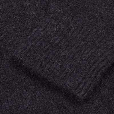 Pre-owned Brunello Cucinelli Men's Two Tone Crew Neck Navy Blue Sweater / Pullover In White