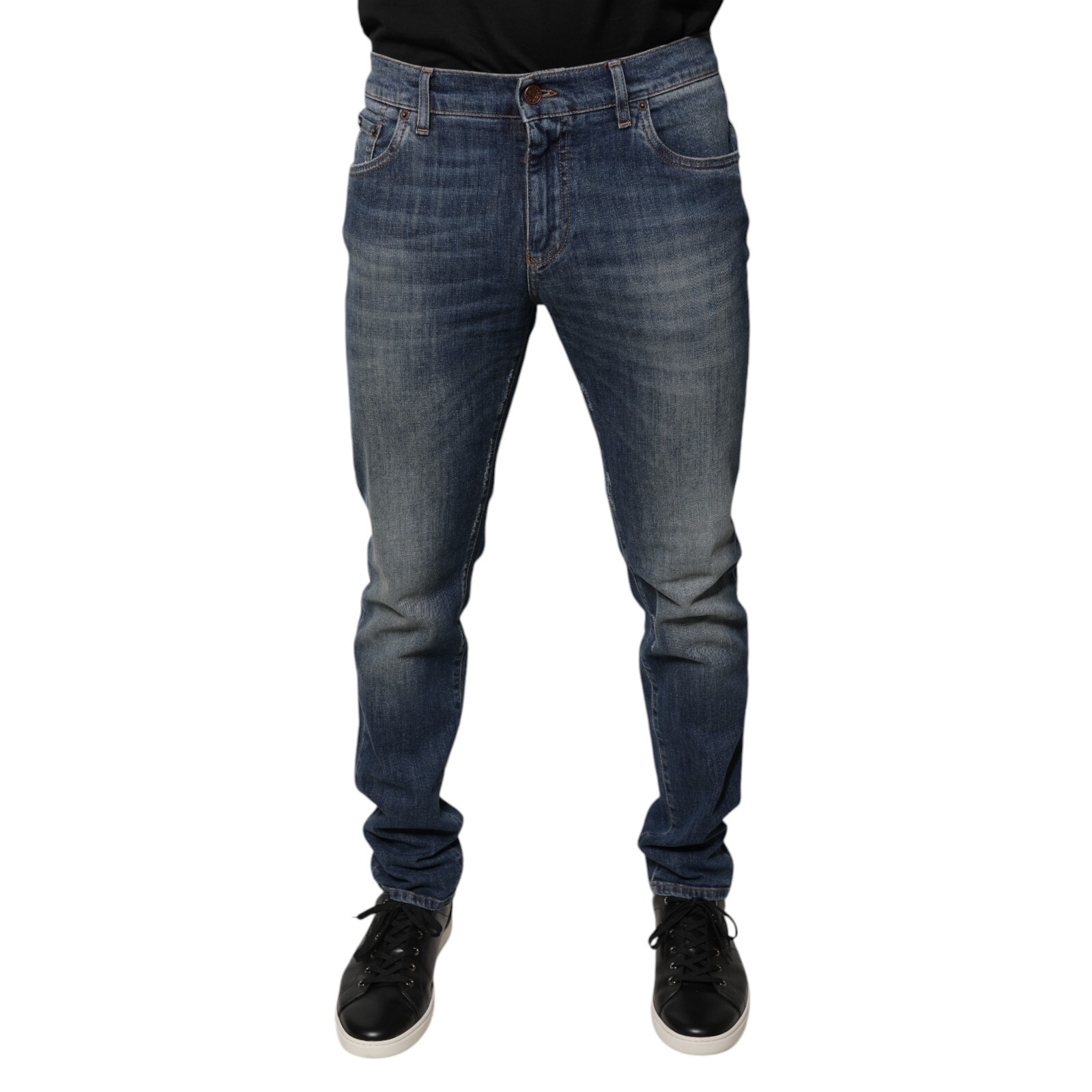 DOLCE & GABBANA Jeans Blue DG Crown Logo Cotton Skinny Denim