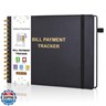 HAUTOCO Hardcover Bill Tracker Notebook Horizontal Monthly Bill Payment Organizer for Personal Budgeting Home Finance with 2 Storage Pocket Expense Checklist Tracking Planner 10.78 x 8'', Black