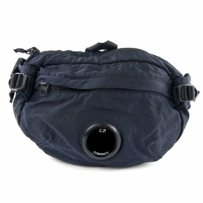 C.P. COMPANY CP COMPANY GARMENT DYED NYLON SATEEN LENS WAIST BAG NAVY 888