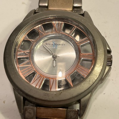 Big Steve Harvey Gold And Silver Tone Men's Wrist Watch Estate Find No Reserve