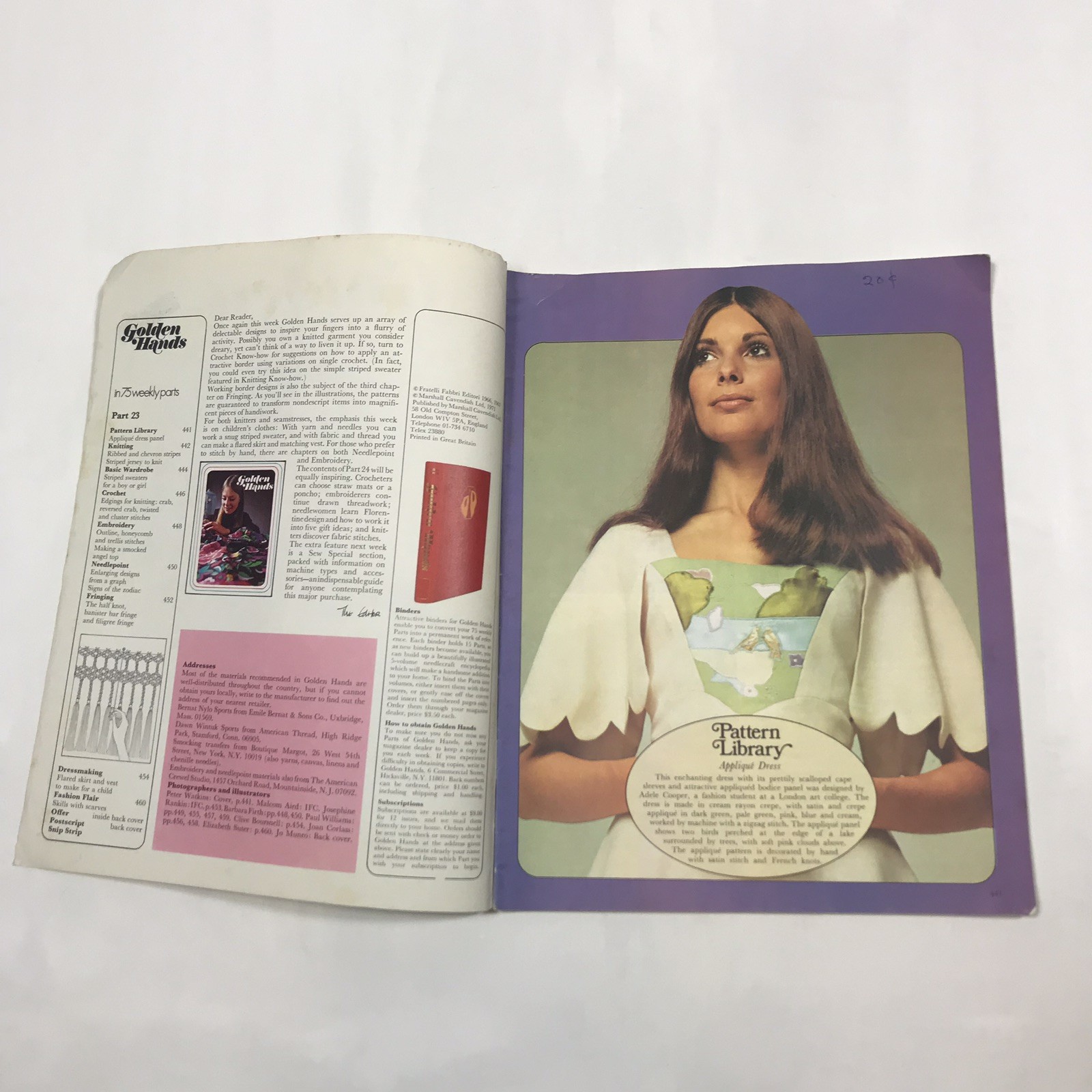 Vintage Golden Hands Magazine 1971 Craft Knitting Sewing Crochet Pattern Fashion