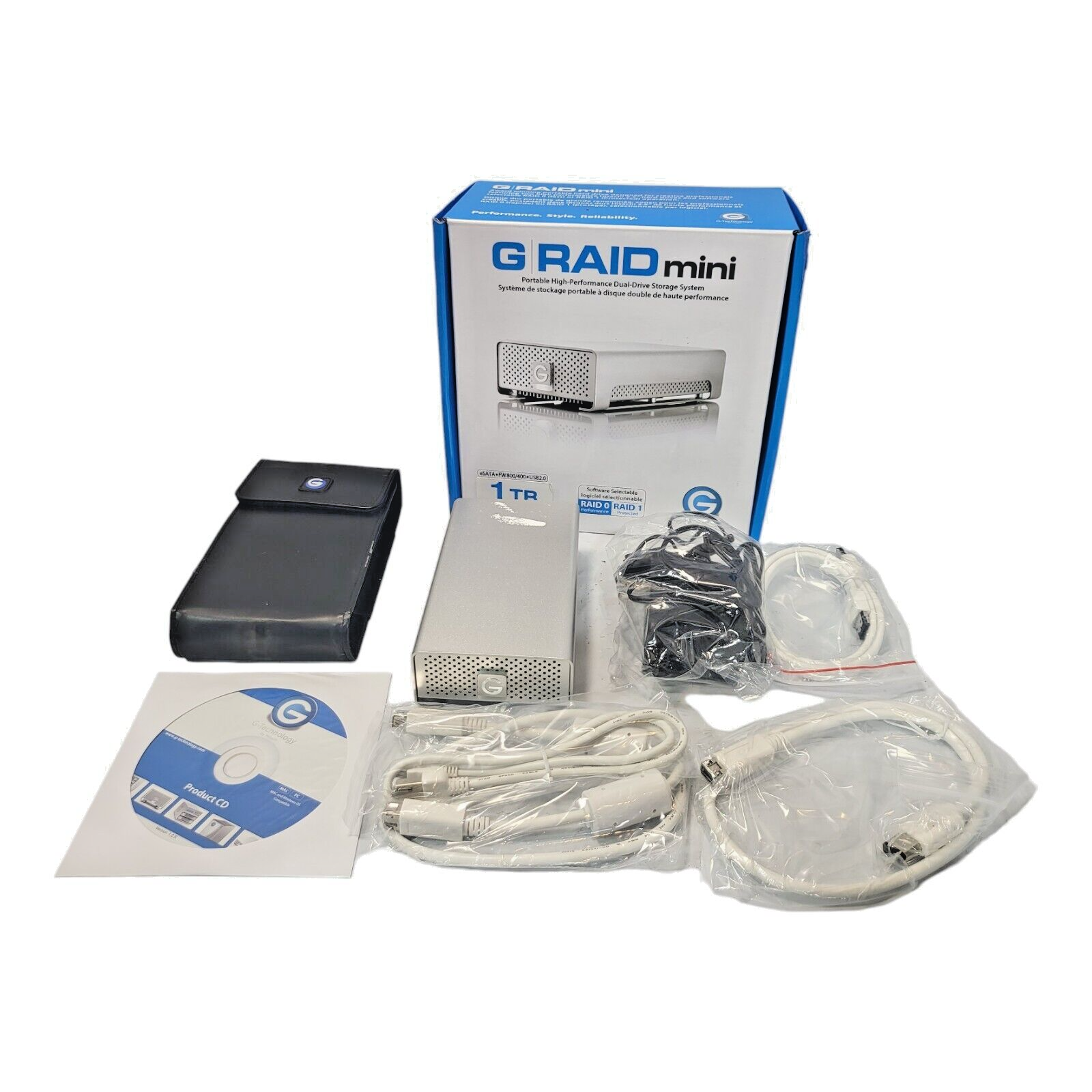 G-Technology G-RAID Mini 1TB GRM3 1000X FireWire USB eSATA External Hard Drive