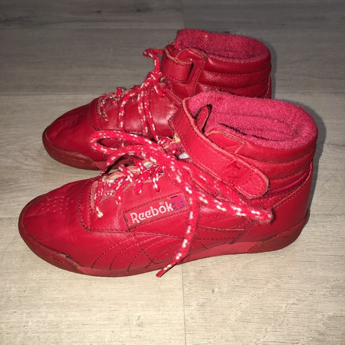 Reebok Youth Kids Red High Top Shoes Size 13