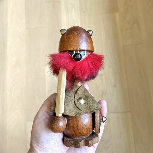 (レア)北欧•デンマークのかわいい犬ちゃん　ヴィンテージ　Sallingboe社 Vintage MCM Sallingboe Denmark Teak Viking Figurine Leather