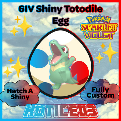 Totodile   SHINY 6IV EGG   Pokemon Scarlet & Violet   INDIGO DISK DLC  