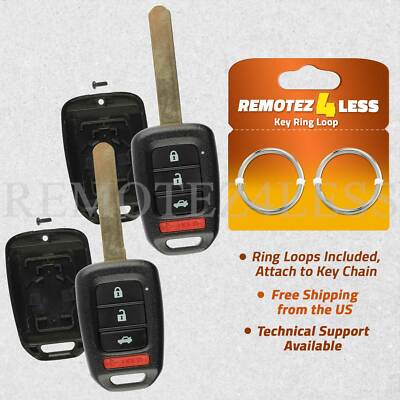2 For 2013 2014 2015 2016  Honda Accord Remote Shell Case Car Key Fob Cover