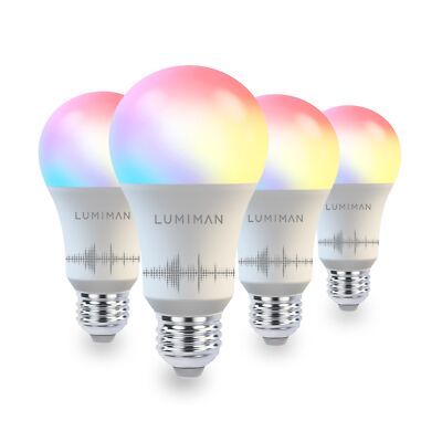 , 4 Packs, Led Bulbs Rgbcw, Compatible With Alexa And Google