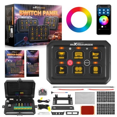 Tableau Commande 6 Touches RGB APP Control For Camion 4x4 Offroad Marine 60A Max