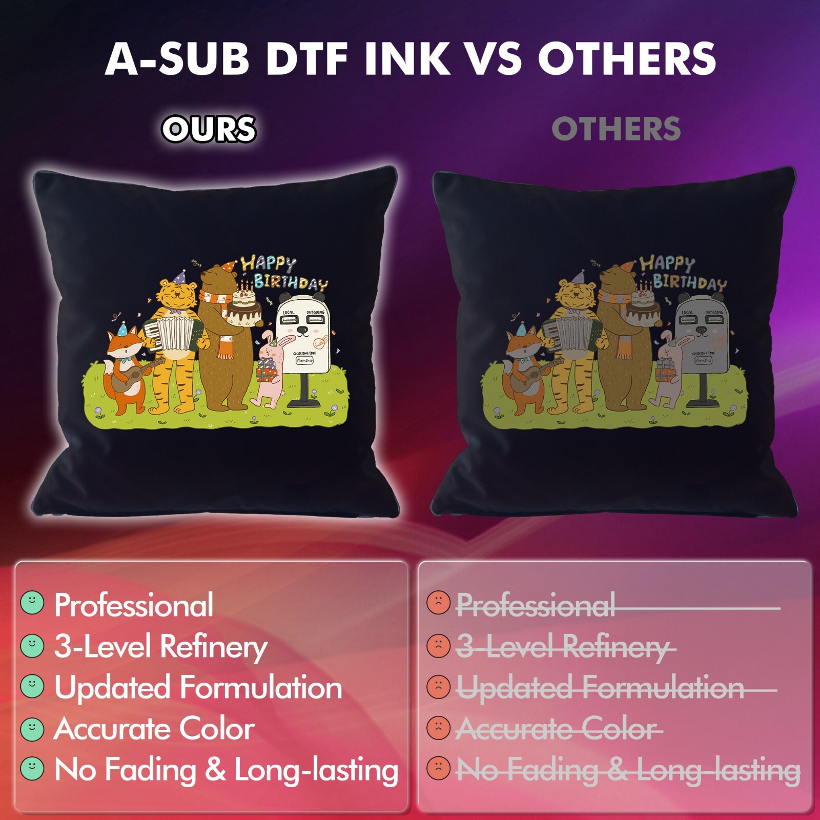 Lot 1-6 Liters A-SUB Premium DTF INK Refill Bottles for DTF Epson Printers CMYKW