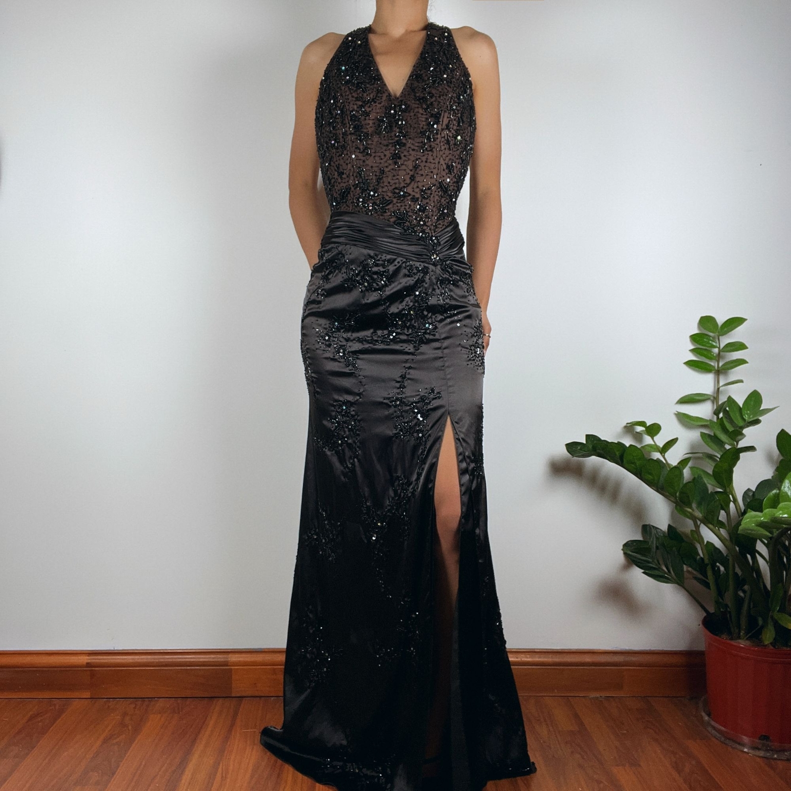 Y2K Vintage Black Beaded Prom Dress, Evening Dress, Pageant Dress / Size: 0  | eBay