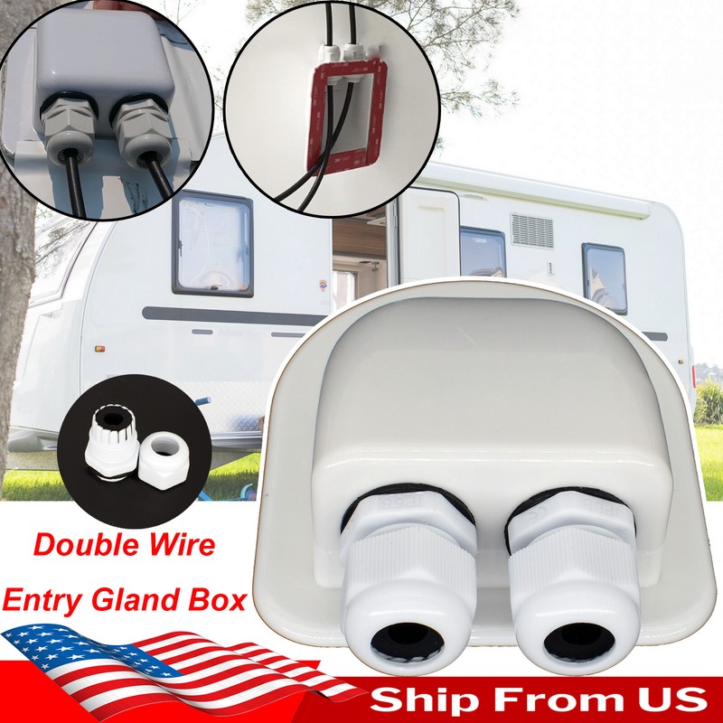 Double Wire Cable Entry Gland Box Roof Solar Panel Junction Box RV Caravan Boat