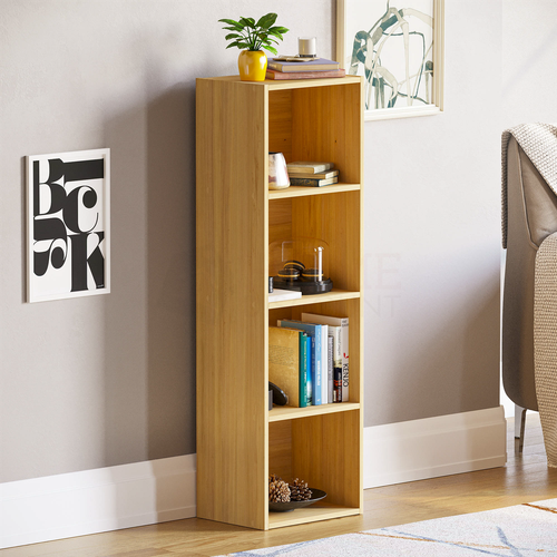 Oxford Bookcase 4 Tier Cube Shelf Storage Display Wood Stand