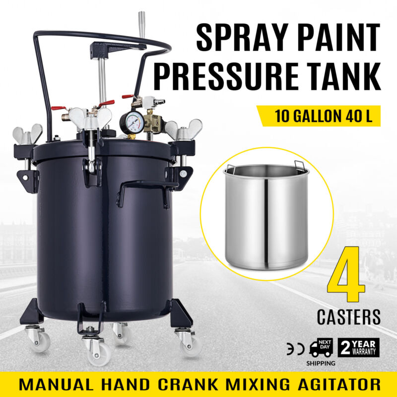 2.5/5/8/10 Gallon Spray Paint Pressure Pot Tank Air Powered 20-30 PSI Optimal