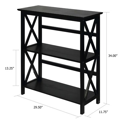 Small Narrow Open Bookshelf Bookcase Shelf For Books With Storage Shelves Black