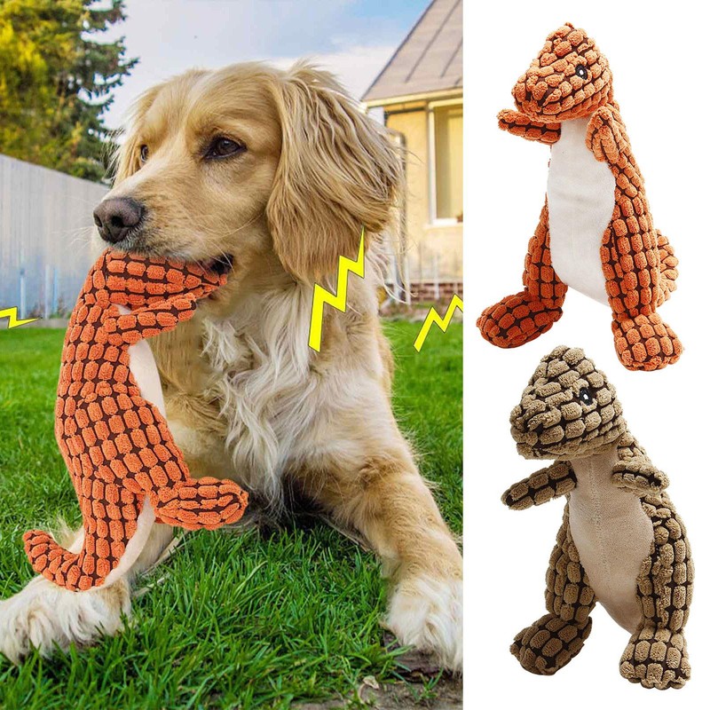 Stuffed Dinosaur Dog Toy Interactive Squeaky Dog Toy Puppy Dog Toy with Sound