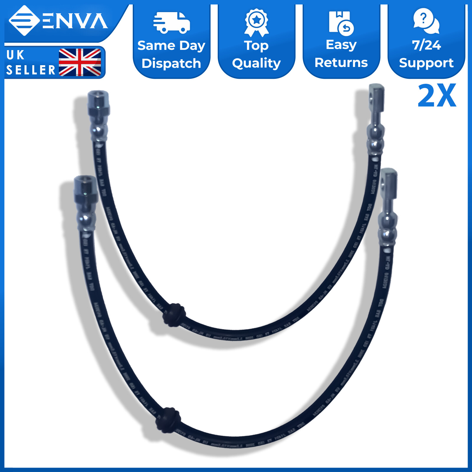 2X Front Brake Hose Pipe For Mini Cooper S One R50 R52 R53 34106779817