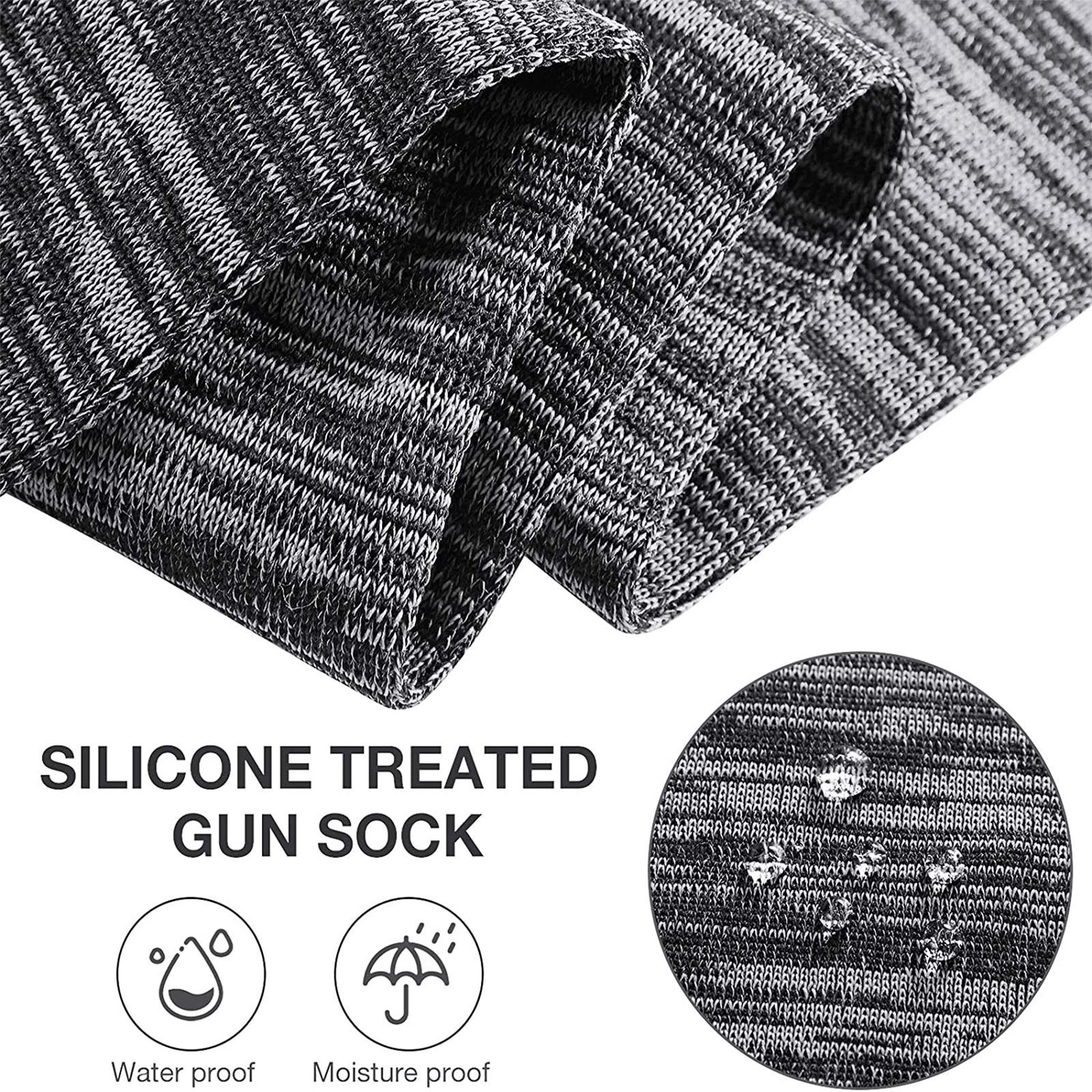 2 Packs Gun Socks Silicone Treated Sleeve Shooting Cover for Guns