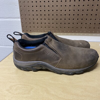 Merrell Men s Jungle Moc Nubuck Brown Suede Low Slip on Shoes Size 13 J60831