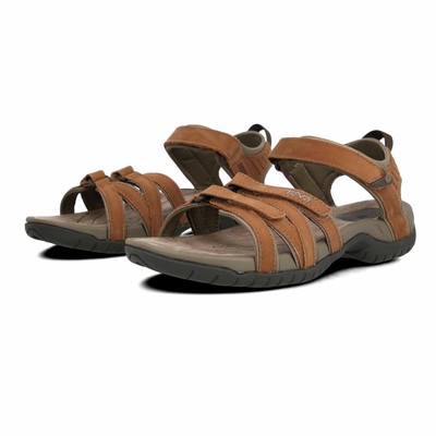 TEVA TEVA WOMENS TIRRA LEATHER WALKING SHOES SANDALS BROWN GREY SPORTS OUTDOORS