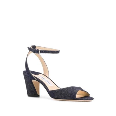

Джинсовые босоножки на каблуке Jimmy Choo Miranda 65, синий индиго, 37 евро, США 7