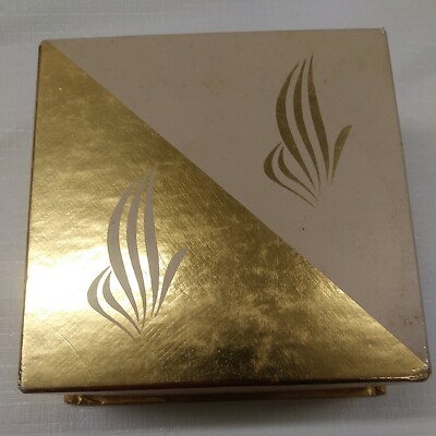 New Vintage Golden Box 7oz. of DESERT FLOWER Dusting Powder Sealed , U.S.A .