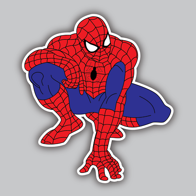 Spider Man Cartoon Car Bumper Sticker Decal - 3'' or 5