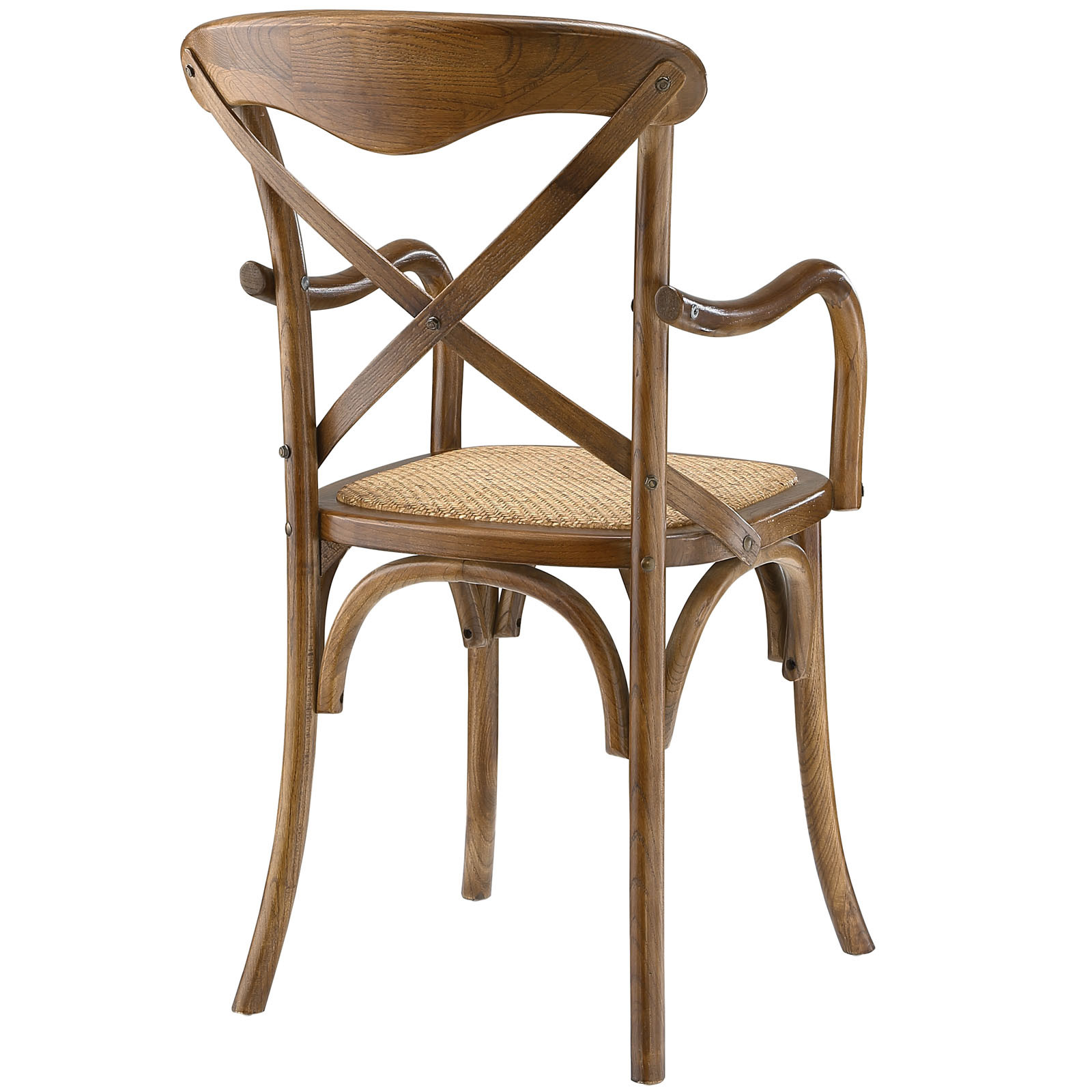 Modern Farmhouse Cottage Cross Back Rattan Seat Wood ...