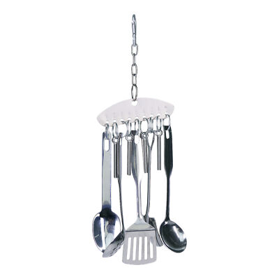 Stainless Steel Parrot Bird Toy Cooking Utensils African Grey Parrot Cage Toy 
