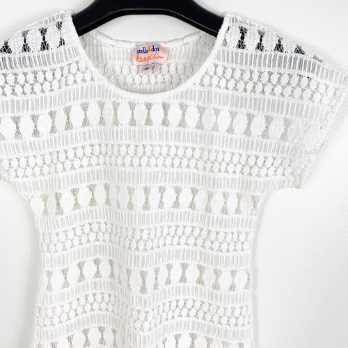 Stella Dot Beach Girls Swimsuit Cover Up Shirt Small Boho Hippie Ivory Cream