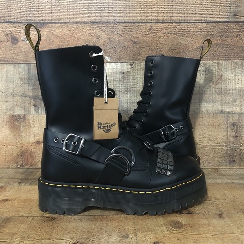 RARE Dr Doc Martens Jadon Hi Stud Buckle Strap Platform Quad EUR