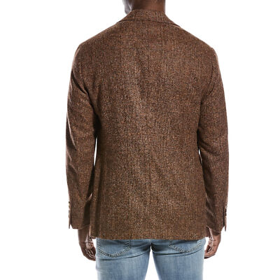 Pre-owned Brunello Cucinelli Men's Brown 3 Button Alpaca Blazer