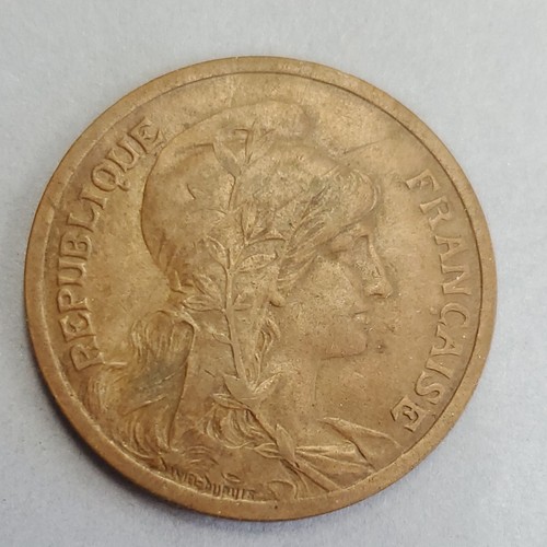 1915 France 10 Cent 10c Republique Francaise French Coin