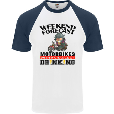 Biker Weekend Forecast Motorbikes Mens S/S Baseball T-Shirt
