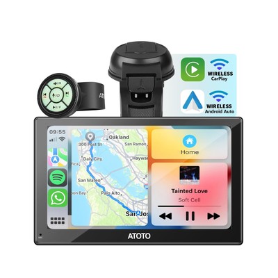 ATOTO P5 7 inch QLED Portable Car Stereo, Wireless CarPlay&Android Auto, Glar...