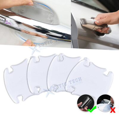 4PCS Sheets Clear Adhesive Car Door Handle Paint Protector Guard Scratch Film