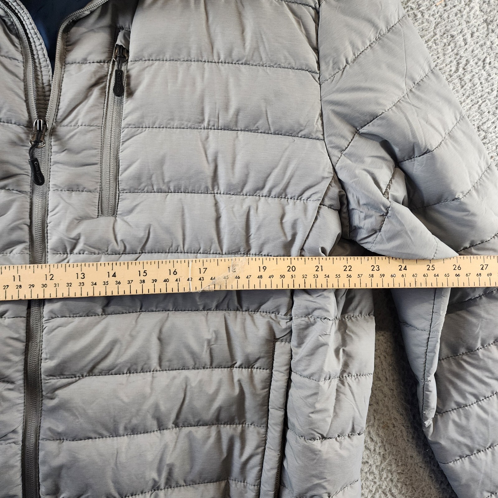 Club Room Quilted Packable Puffer Jacket Men's XL Heather Grey Zip Closure L/S~ - Picture 9 of 15