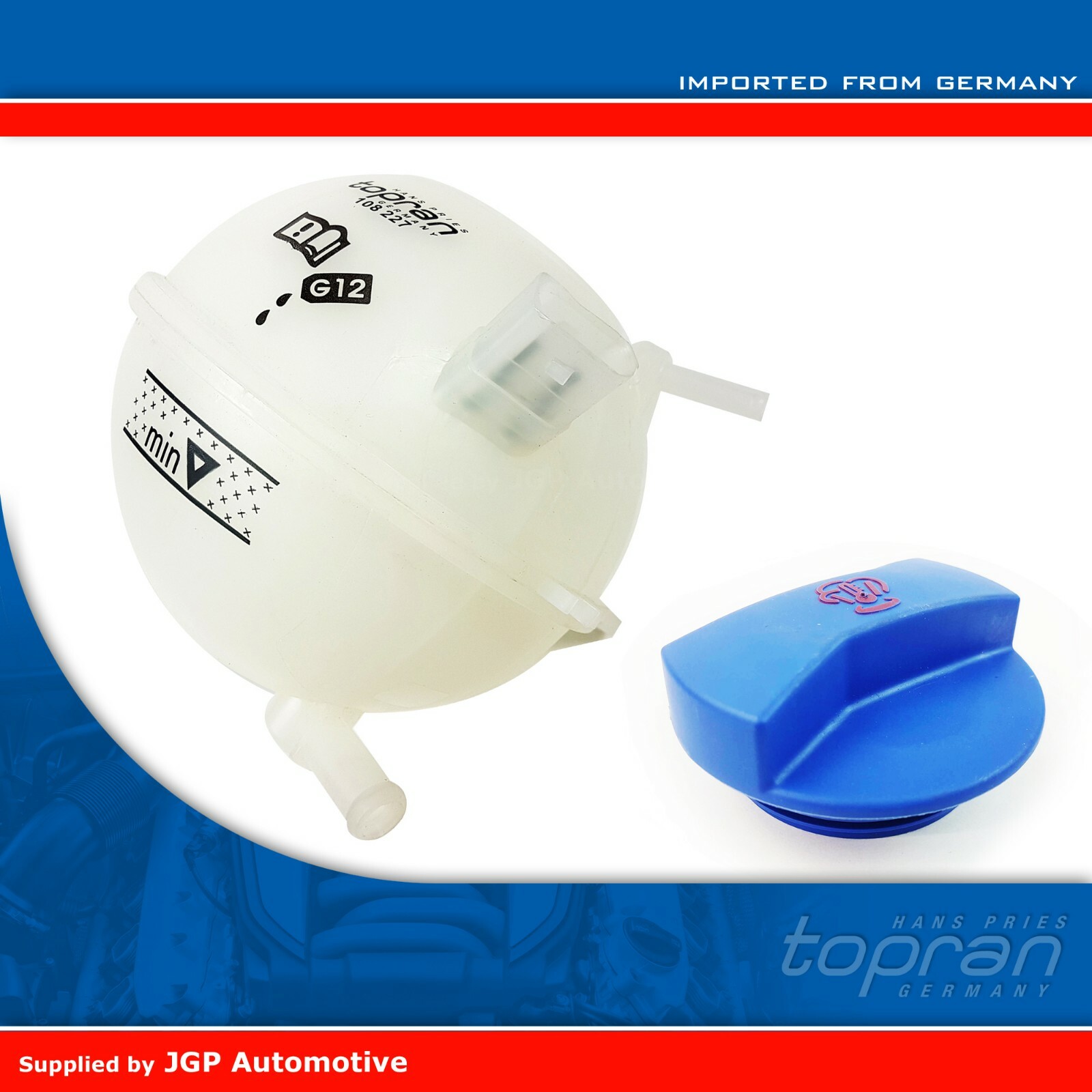 Coolant Expansion Header Tank Reservoir & Cap Golf MK4 Bora A3 8L TT 1J0121403B
