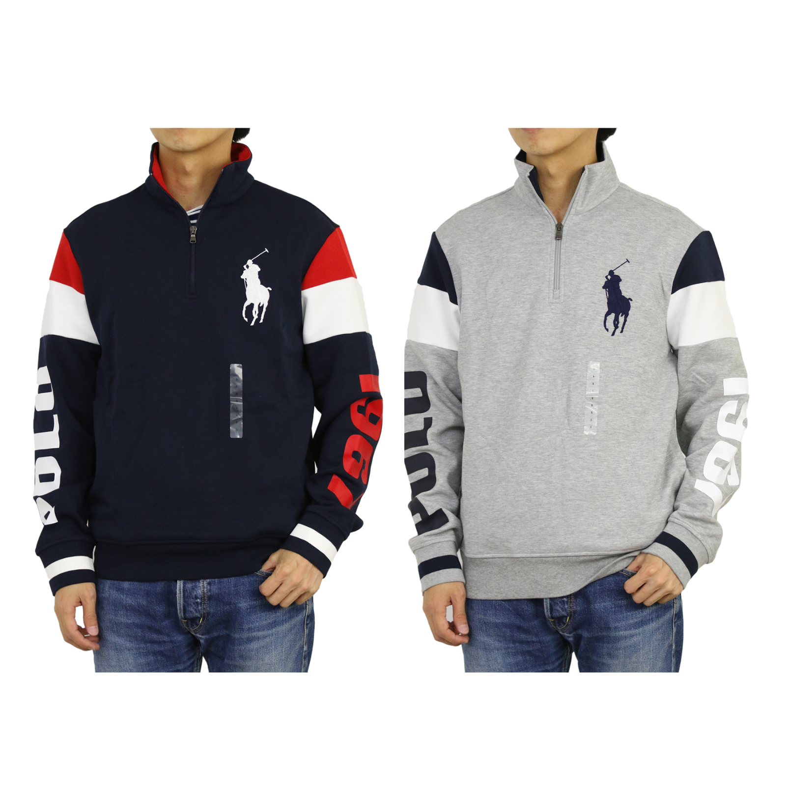 

Толстовка-пуловер с застежкой-молнией 1/2 дюйма Polo Ralph Lauren Big Pony с воротником-стойкой и поло 1967