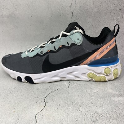 Nike Mens React Element 55 BQ6166-300 Gray Running Shoes Sneakers Sz 13 M