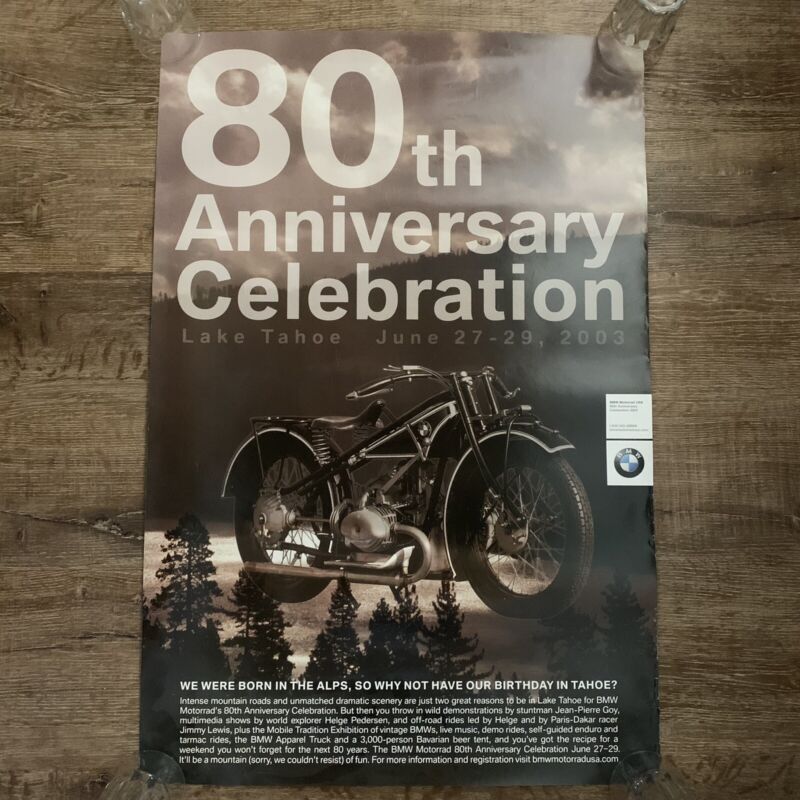 BMW Motorcycles Poster 80th Anniversary Celebration Event Promo Lake Tahoe 2003