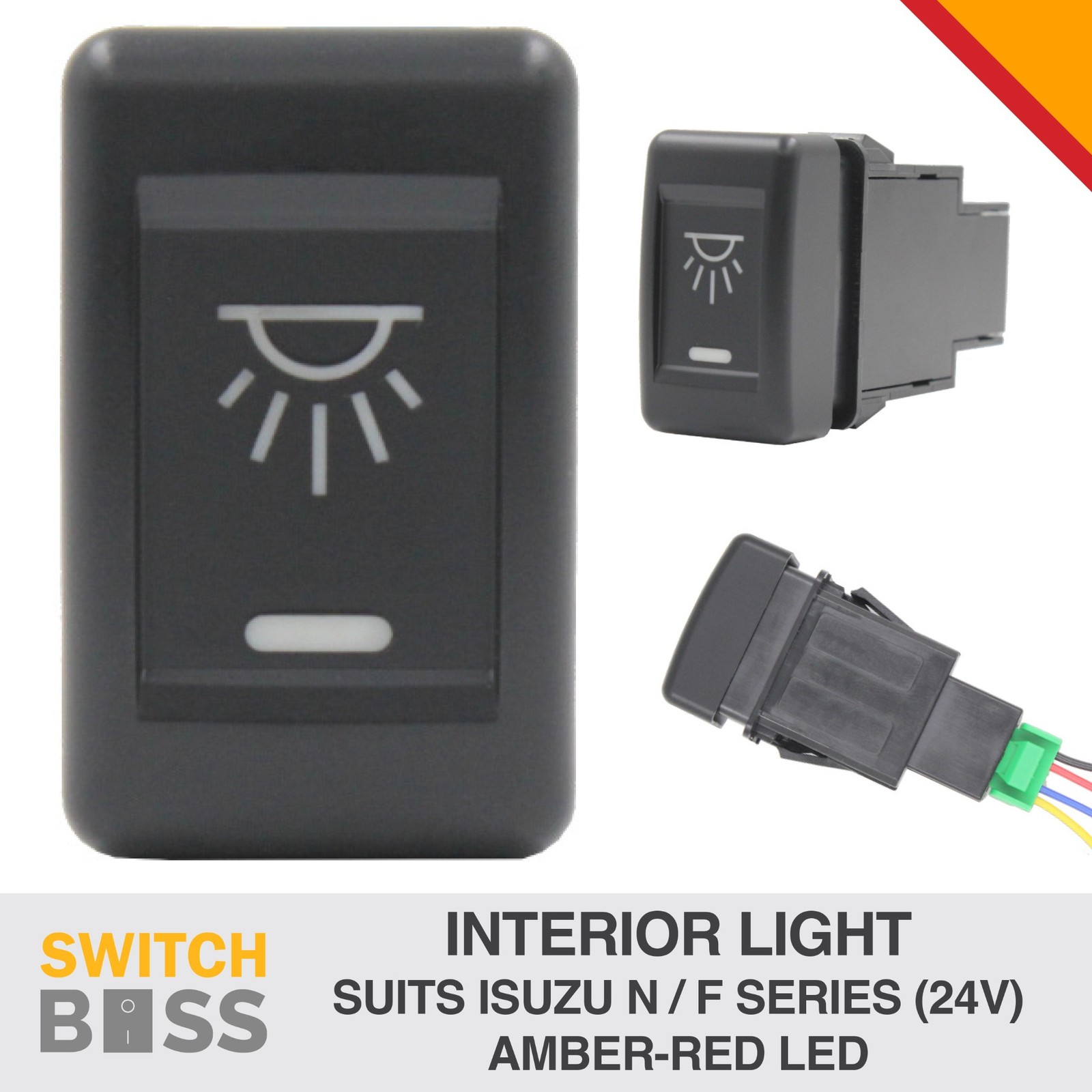 INTERIOR LIGHT Amber-Red Push Switch for ISUZU TRUCK F & N Series 24v NPR NPS
