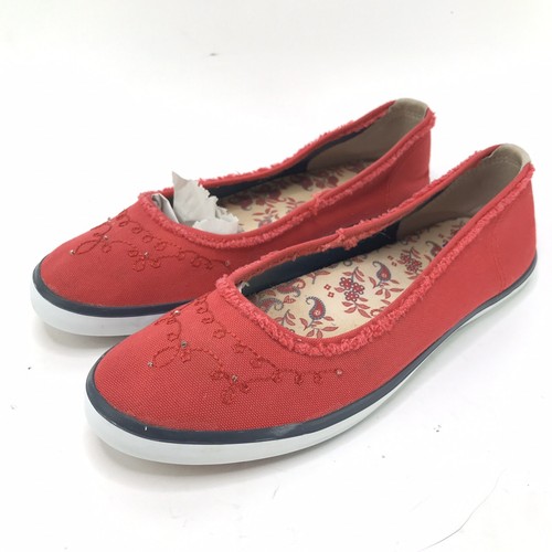 Keds Shoes Women’s Size 7 Red Slip On Flats Distressed Sequin