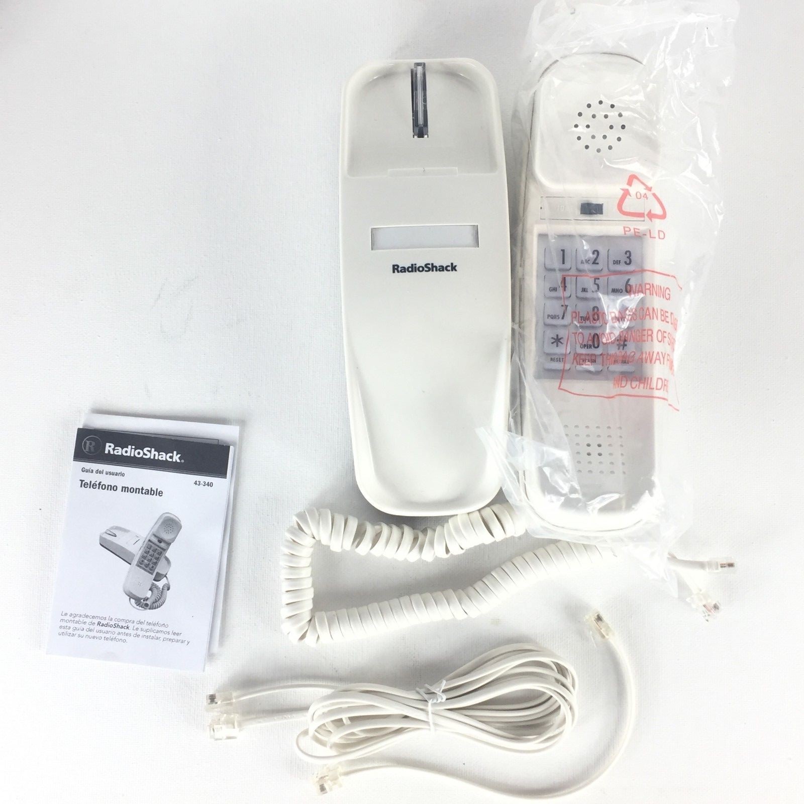 Radio Shack Trim Phone Classic White Corded Technology Plus 4300340 EUC