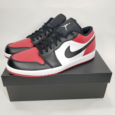 Nike Air Jordan 1 Low Bred Toe Size 12 Black Red Sneaker 553558-612 Chicago Bred
